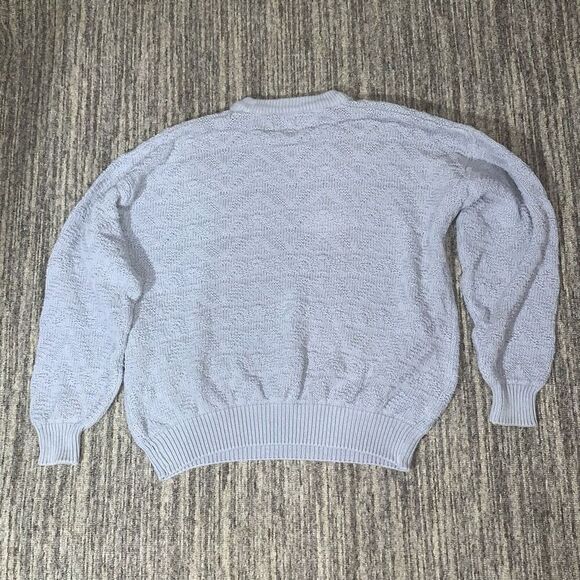 VTG Izod Womens Large Pullover Knit Sweater Light Blue Long Sleeve Crewneck USA - Picture 5 of 6